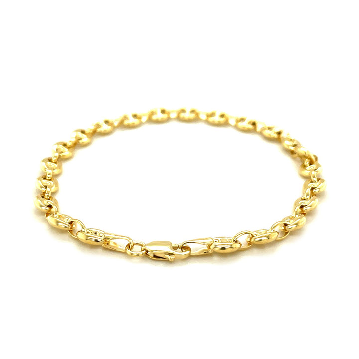 4.7mm 14k Yellow Gold Puffed Mariner Link Bracelet