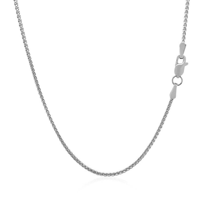 18k White Gold Round Wheat Chain 1.4mm