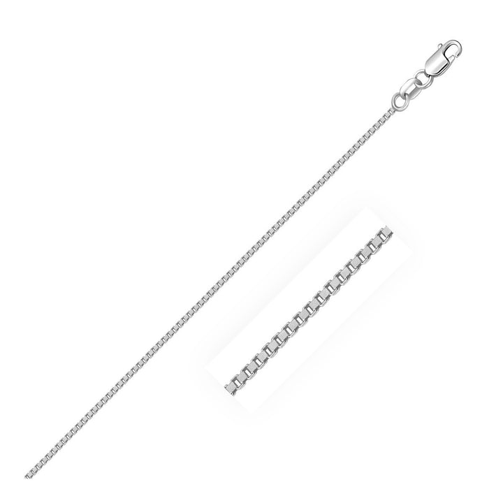 18k White Gold Classic Box Chain 0.9 mm