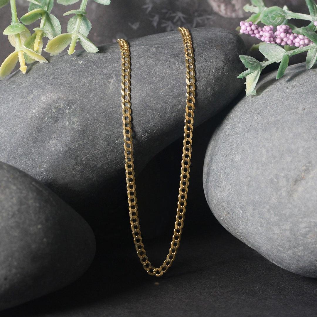 2.4mm 10k Yellow Gold Curb Chain