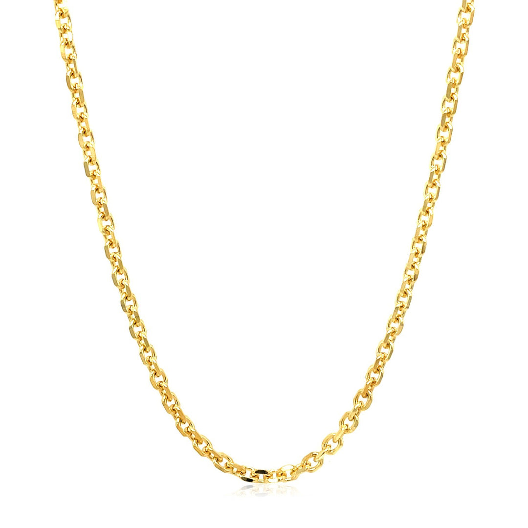 2.6mm 18k Yellow Gold Diamond Cut Cable Link Chain