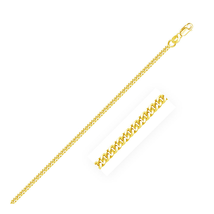 2.0mm 10k Yellow Gold Gourmette Chain