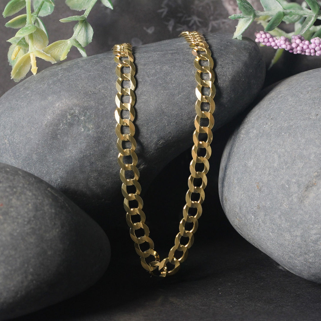 5.7mm 10k Yellow Gold Curb Chain