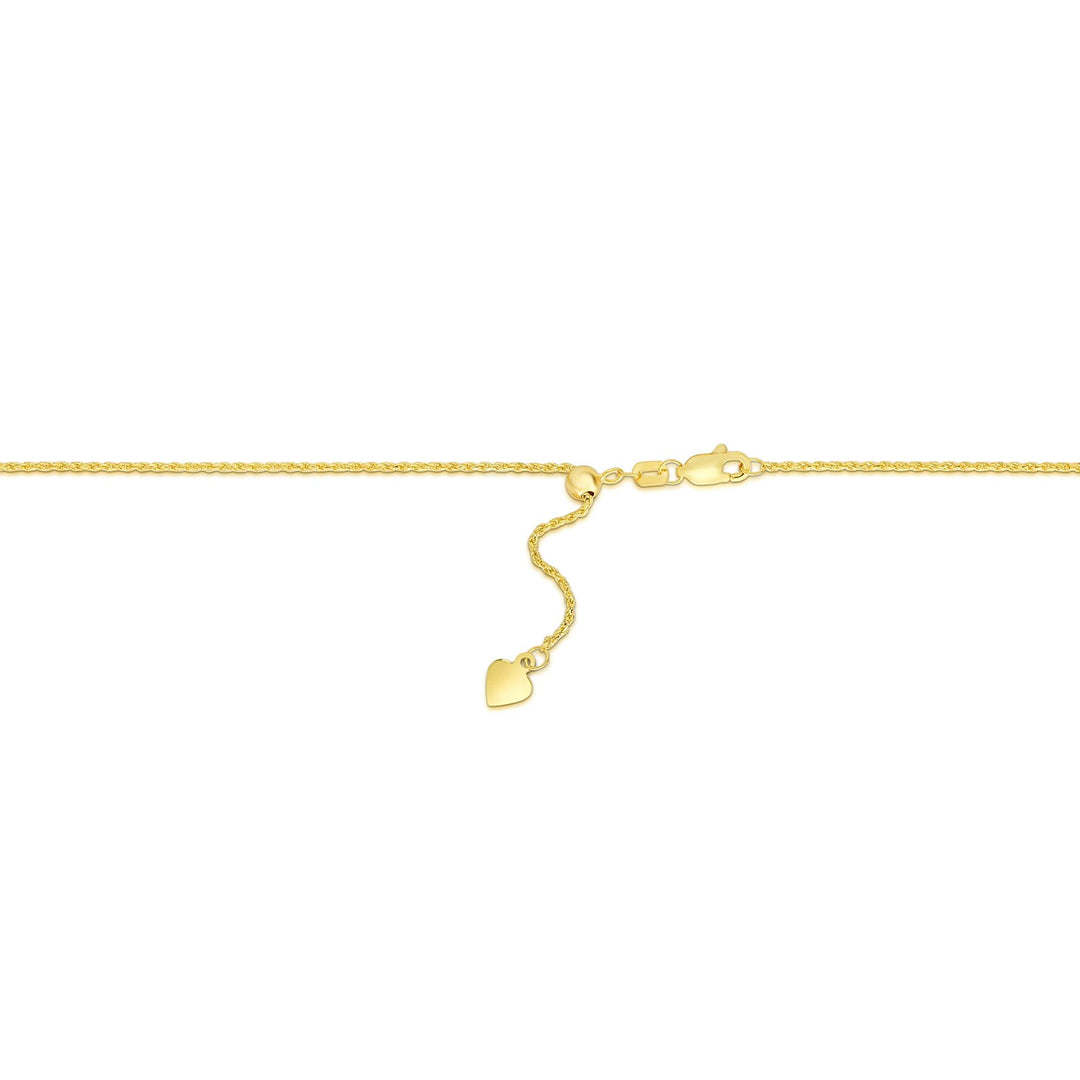 14k Yellow Gold Adjustable Rope Chain 1.0mm