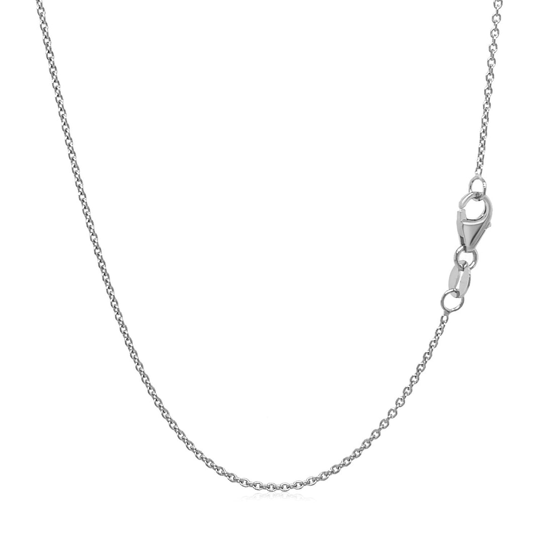 14k White Gold Round Cable Link Chain 1.1mm