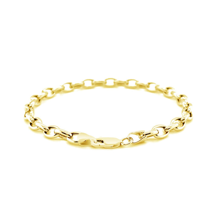 4.6mm 14k Yellow Gold Oval Rolo Bracelet