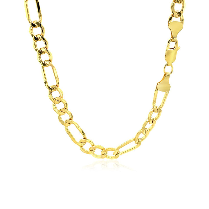 5.4mm 10k Yellow Gold Lite Figaro Chain