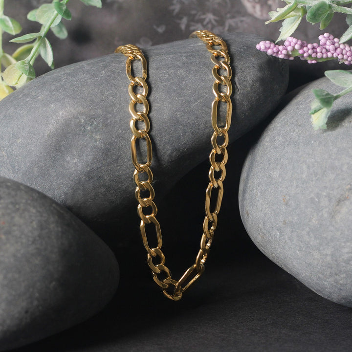 5.4mm 10k Yellow Gold Lite Figaro Chain