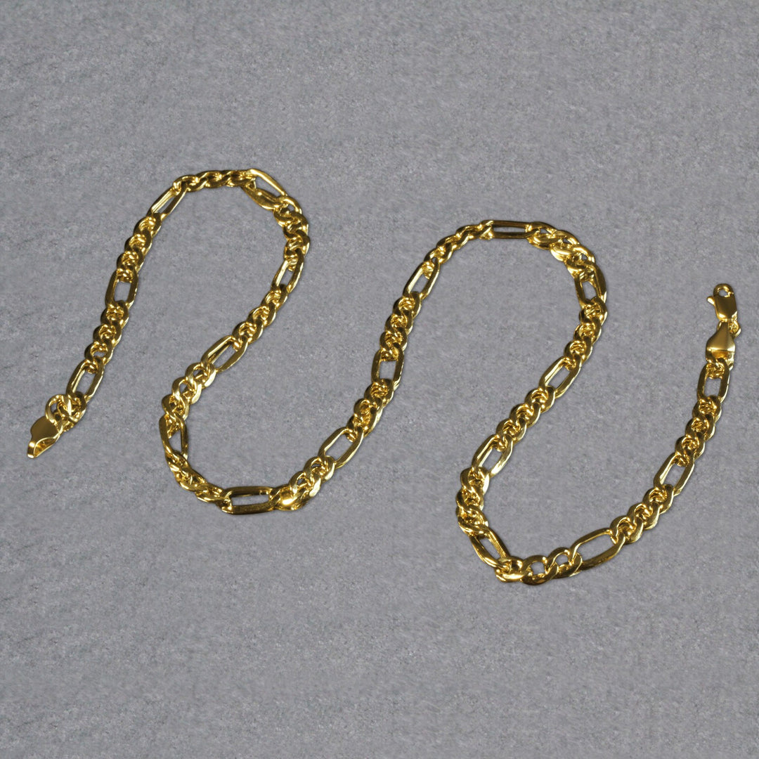 5.4mm 10k Yellow Gold Lite Figaro Chain