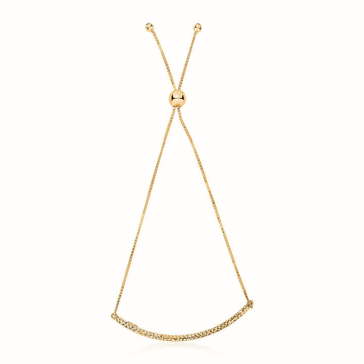 14k Yellow Gold Chain Bar Lariat Style Bracelet