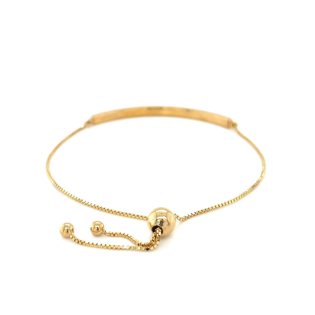 14k Yellow Gold Chain Bar Lariat Style Bracelet