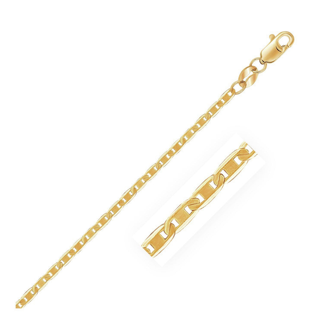 10k Yellow Gold Mariner Link Anklet 1.7mm