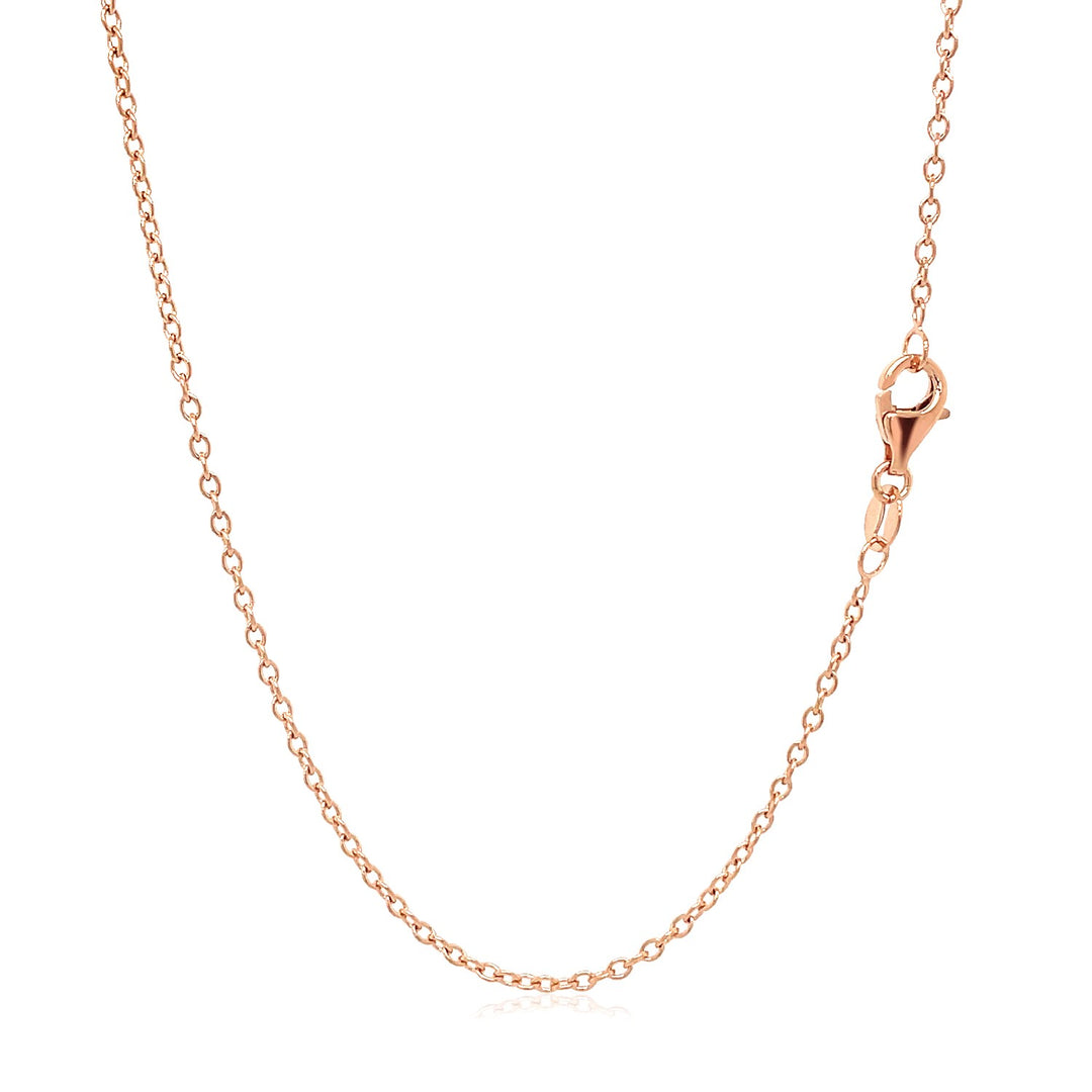 18k Rose Gold Round Oval Link Chain 1.5mm