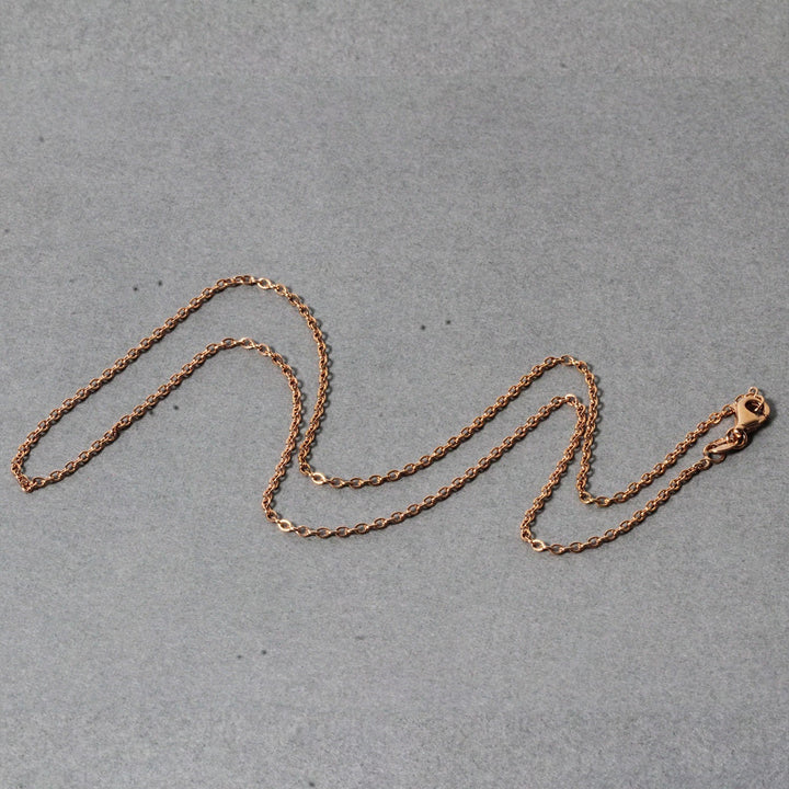 18k Rose Gold Round Oval Link Chain 1.5mm