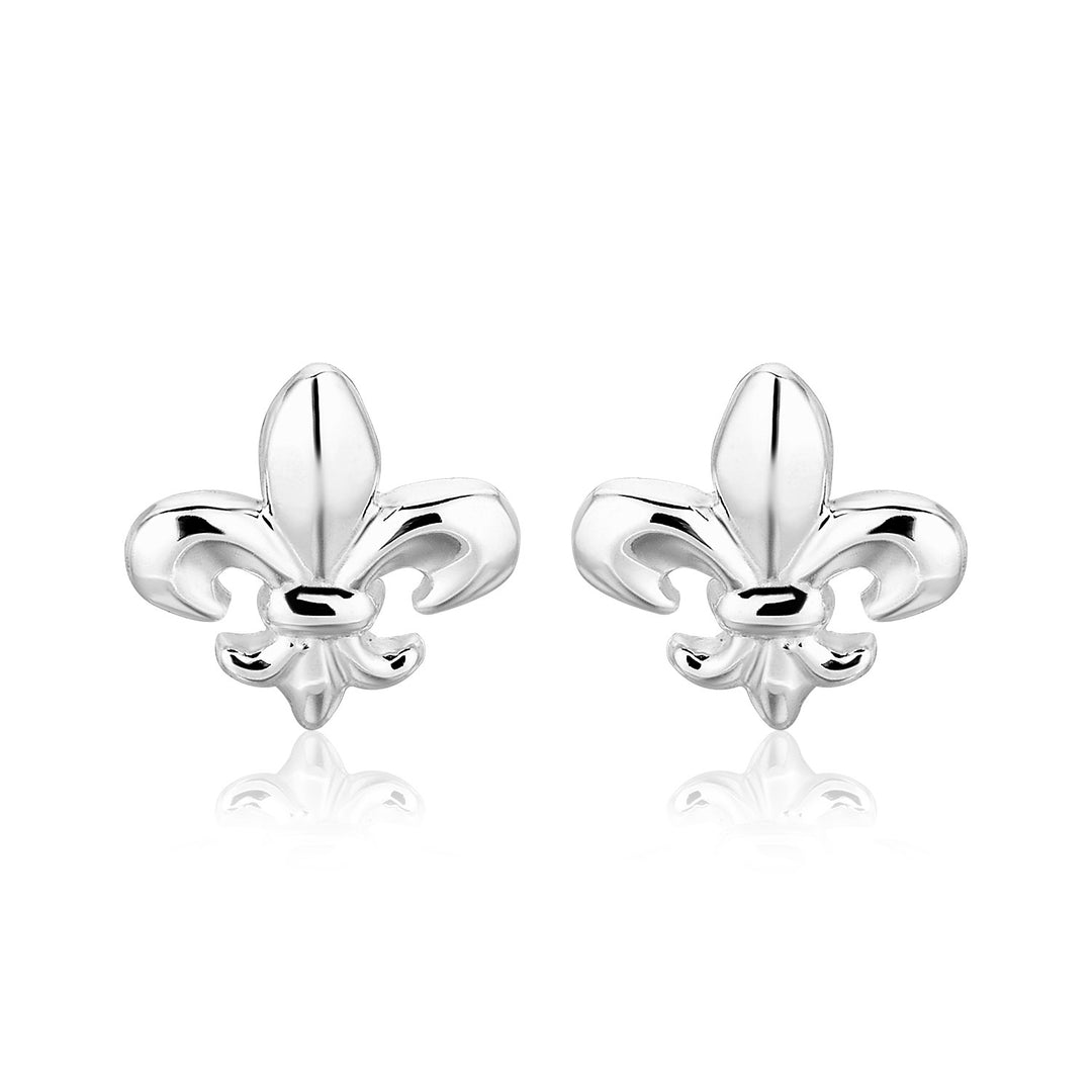 Sterling Silver Fluer De Lis Earrings