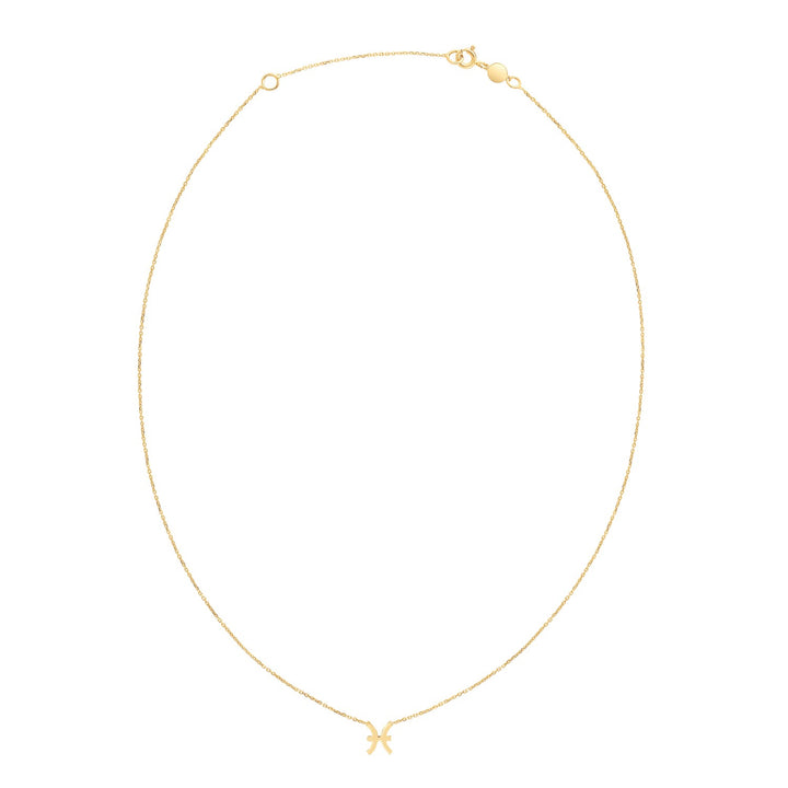 14K Yellow Gold Pisces Necklace