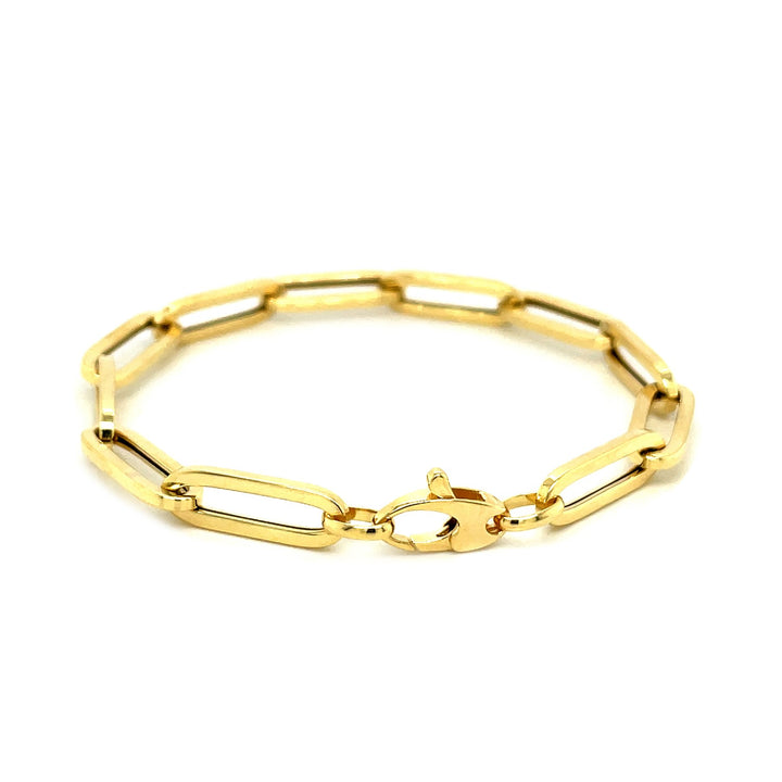 14K Yellow Gold Extra Wide Paperclip Chain Bracelet