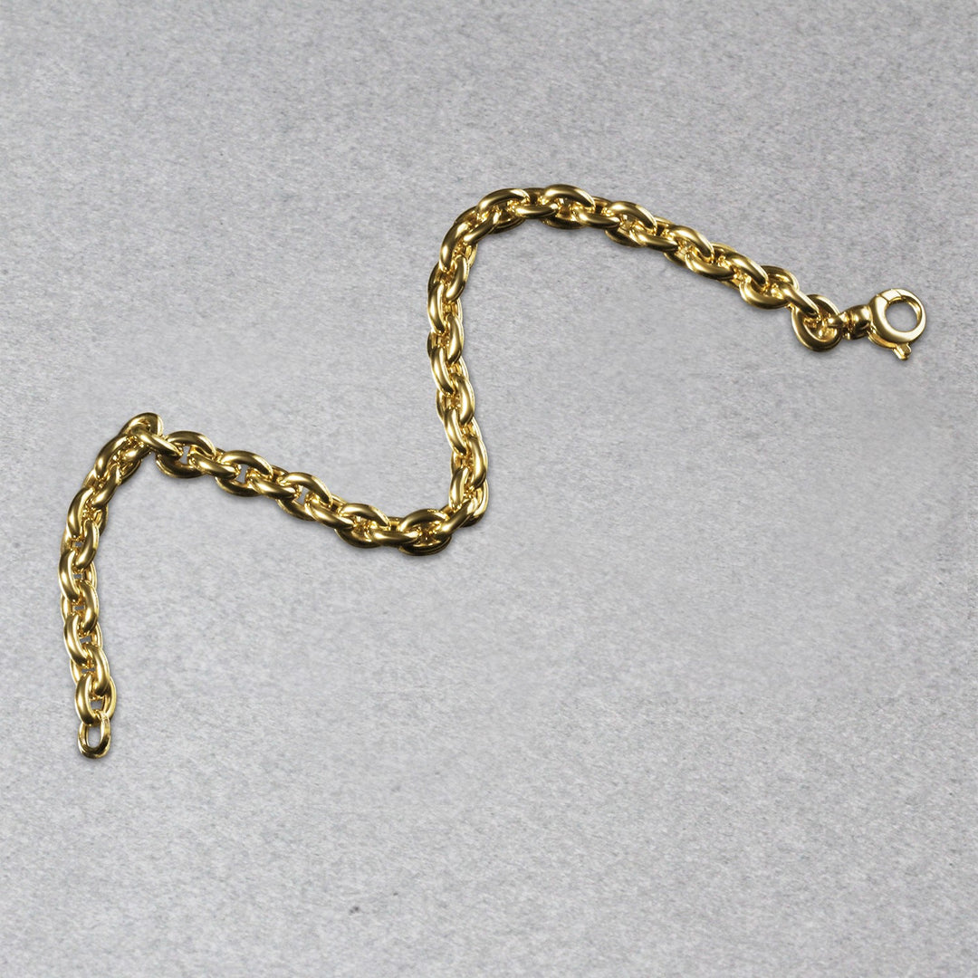 14k Yellow Gold Polished Oval Link Bracelet