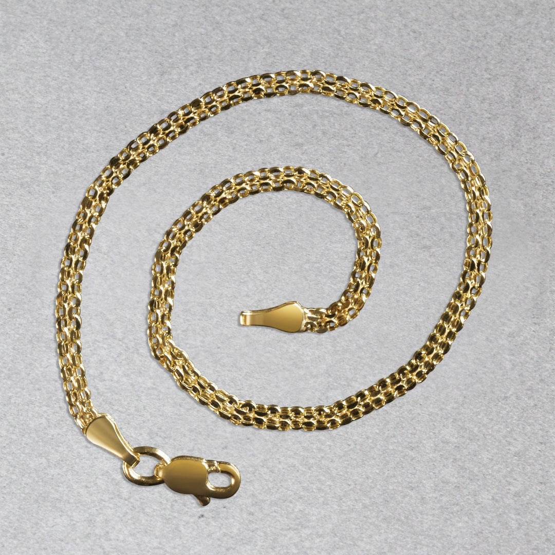 2.5mm 14k Yellow Gold Bismark Bracelet