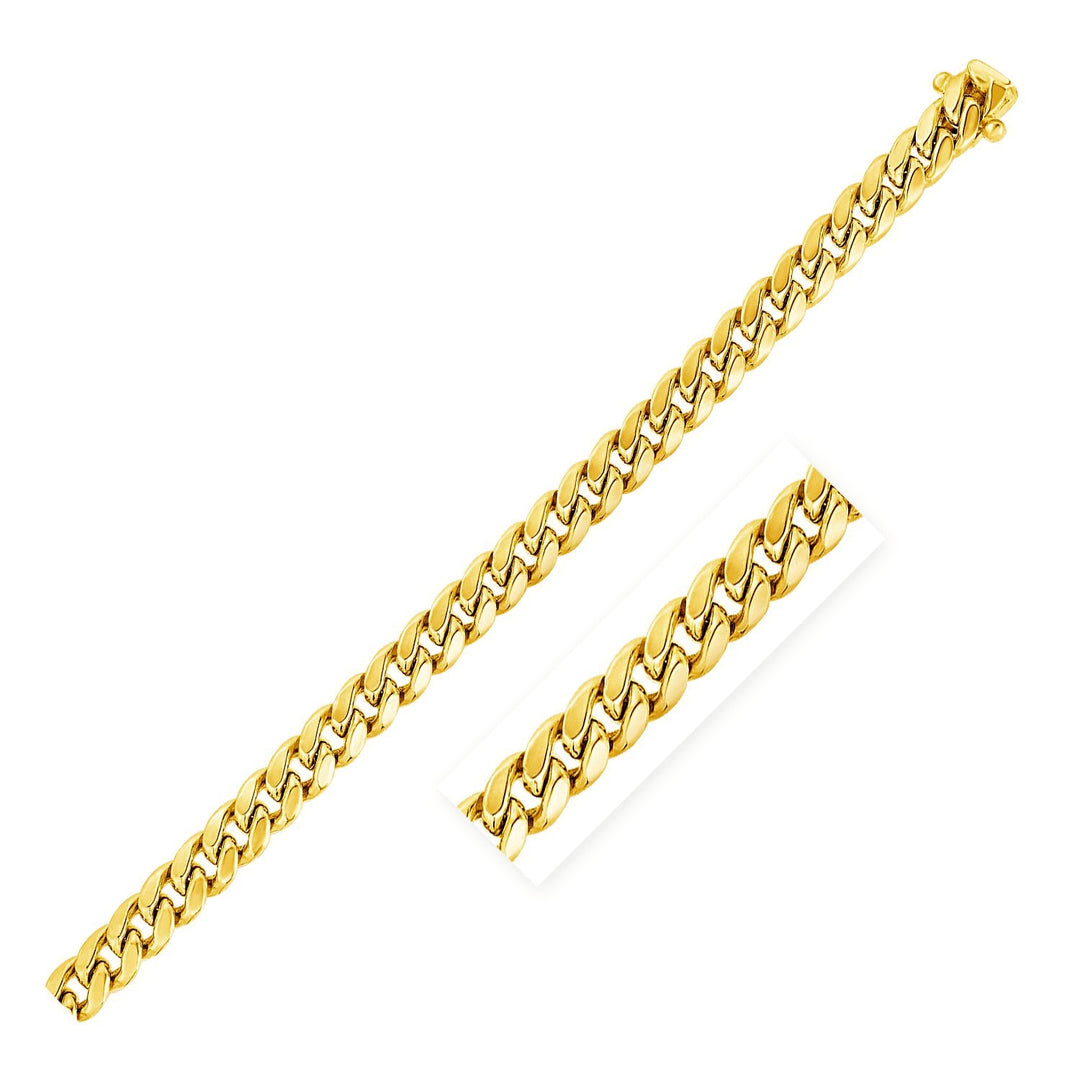 5.0mm 10k Yellow Gold Semi Solid Miami Cuban Bracelet