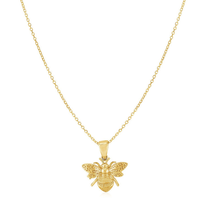 14K Yellow Gold Bee Necklace