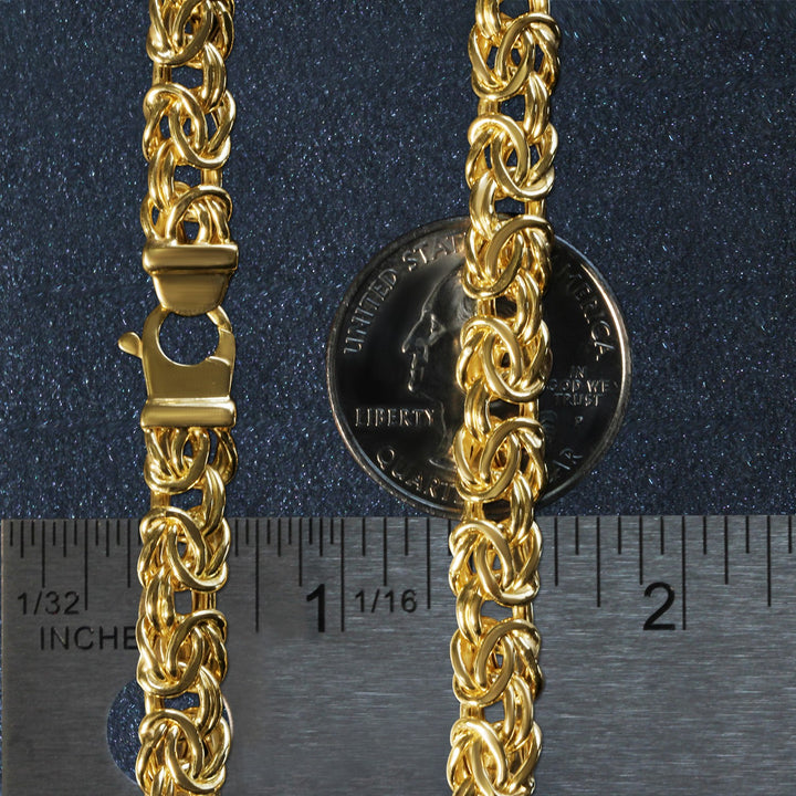 10k Yellow Gold Byzantine Design Chain Bracelet