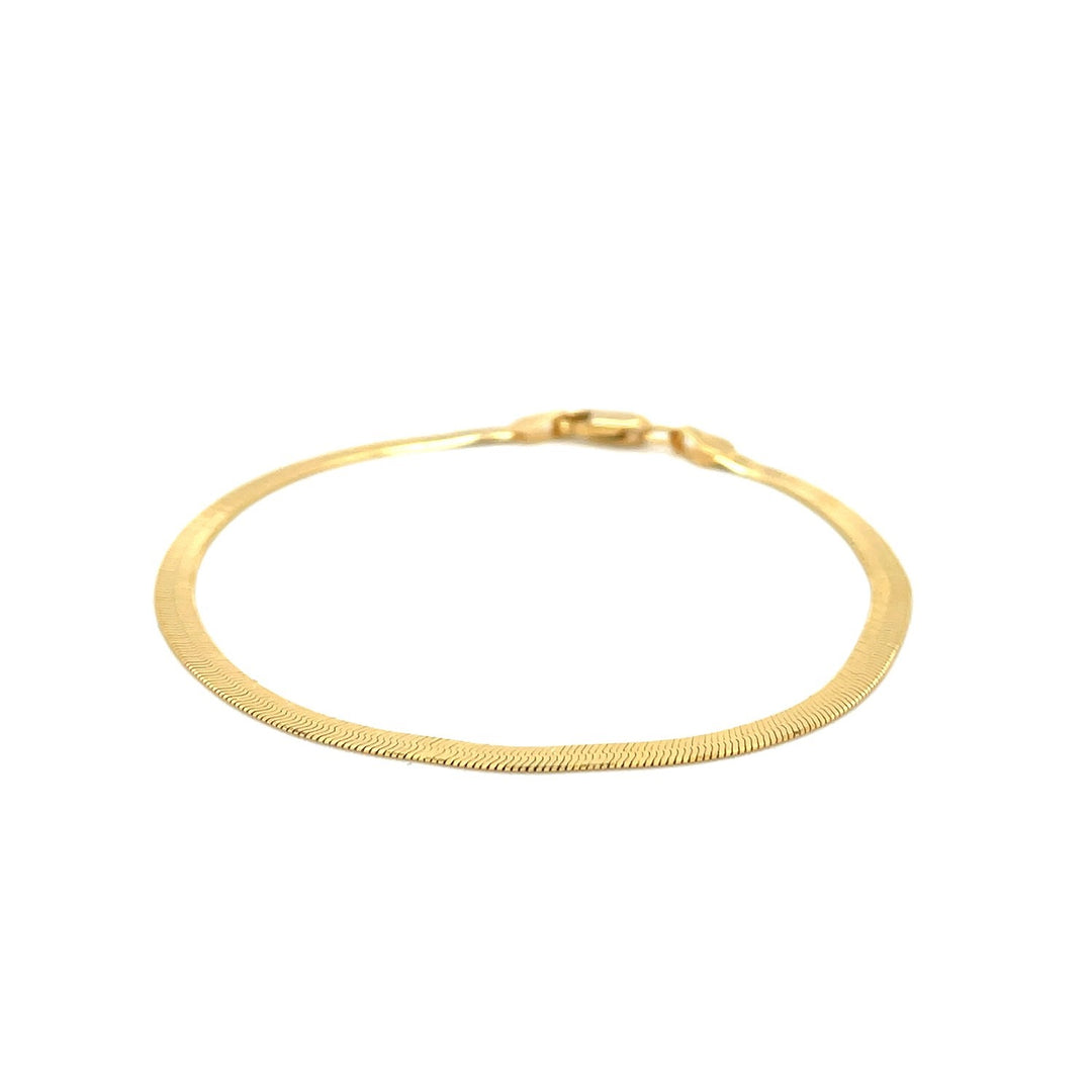 Imperial Herringbone Bracelet in 10k Yellow Gold (2.8 mm)