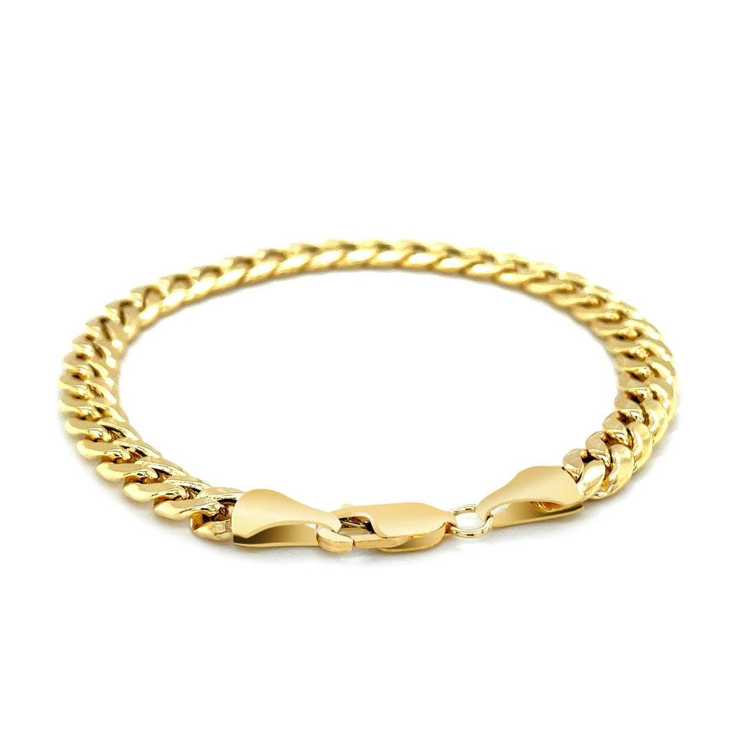 6.6mm 10k Yellow Gold Semi Solid Miami Cuban Bracelet