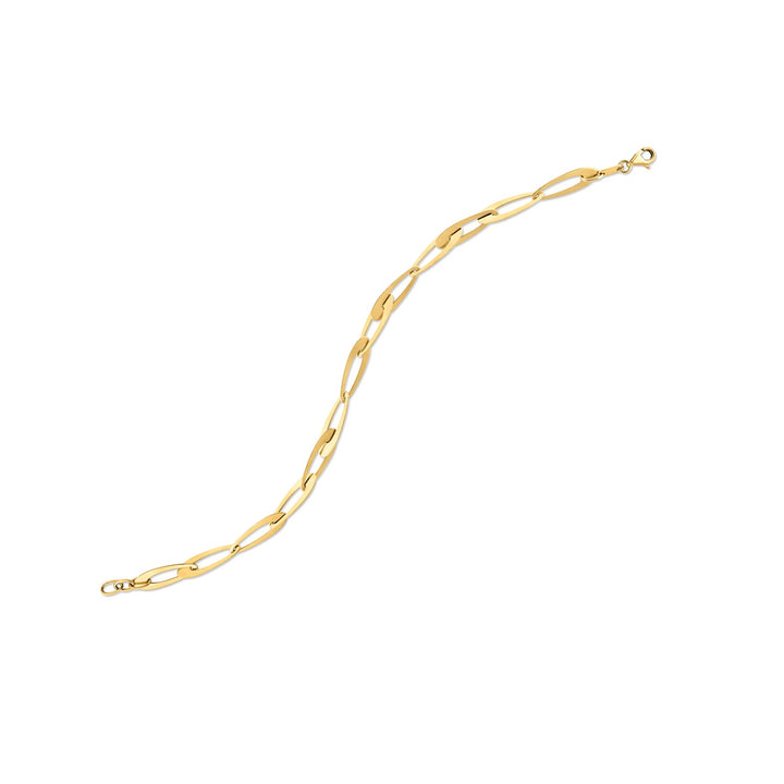 14k Yellow Gold Italian Oval Links Bracelet