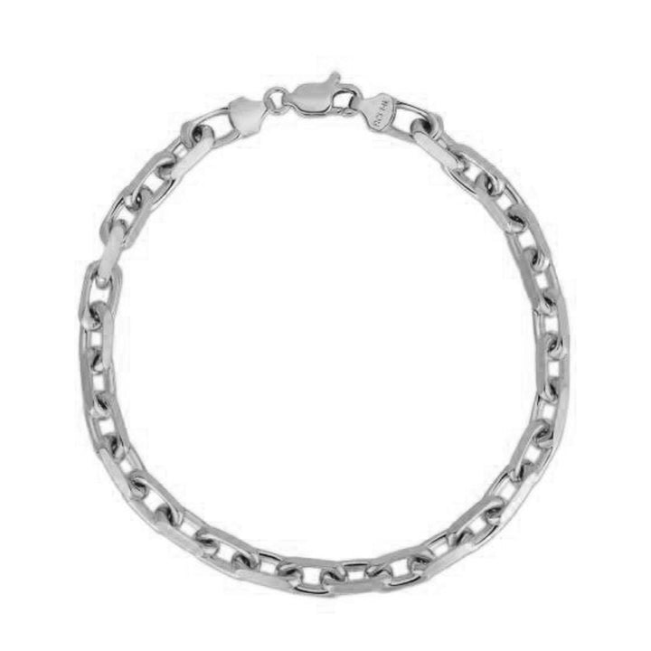 4.8mm 14k White Gold French Cable Chain Bracelet