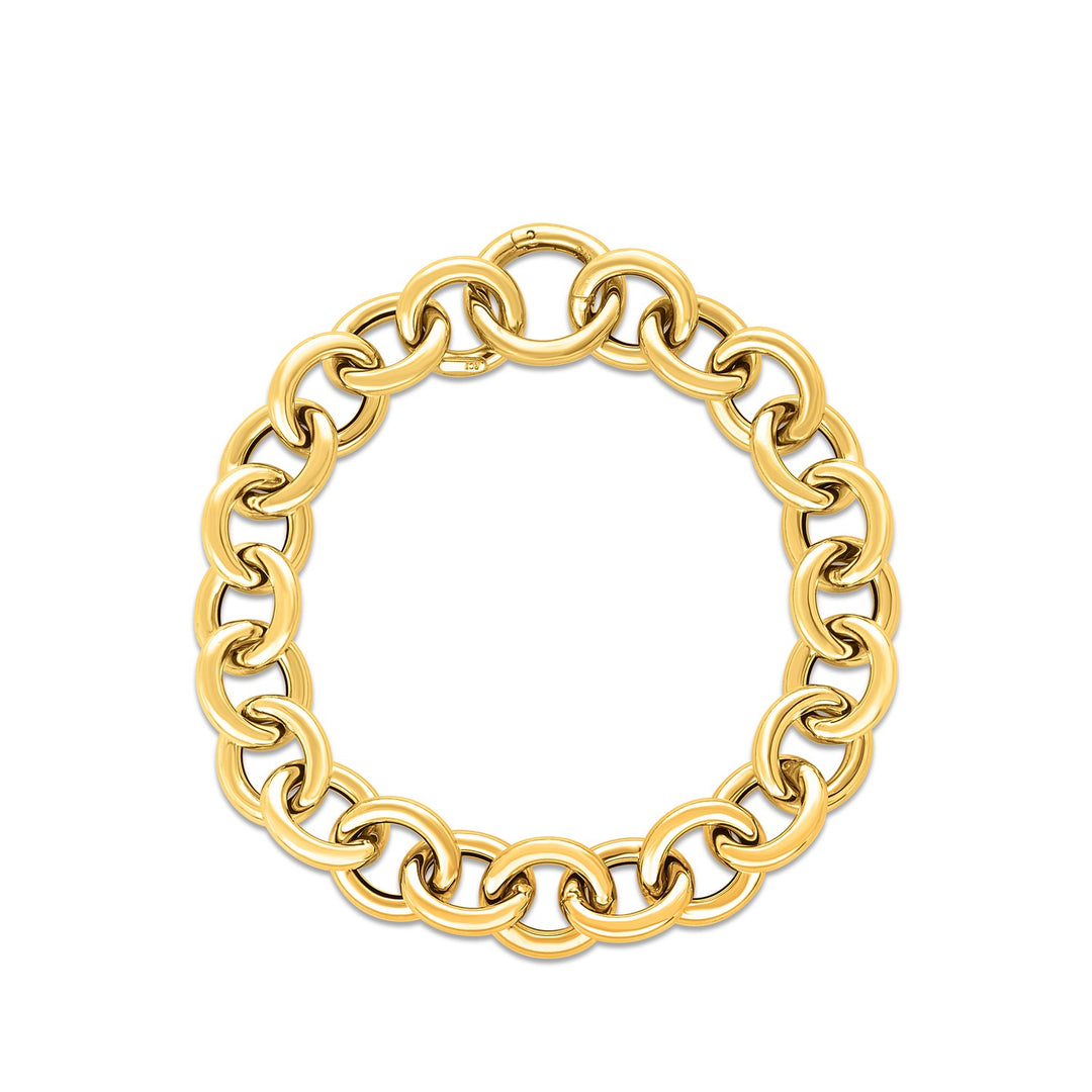 14k Yellow Gold Round Link Bracelet