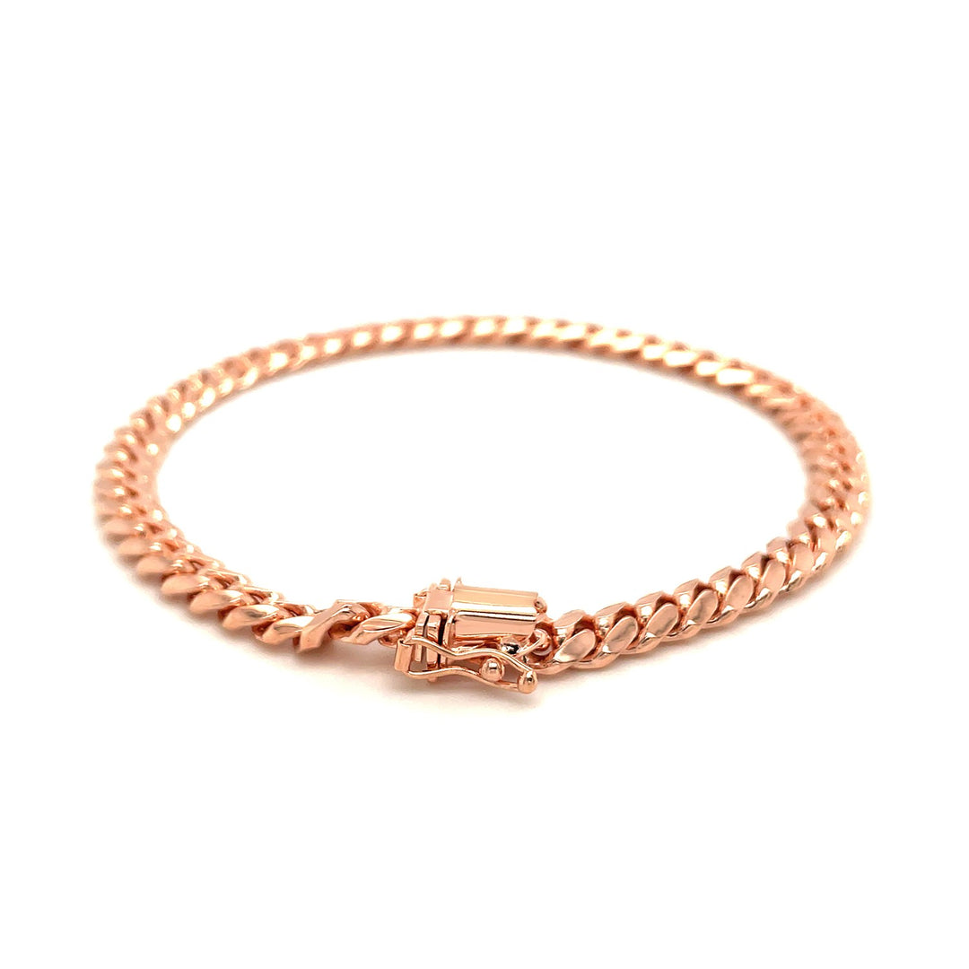 6.0mm 14k Rose Gold Classic Miami Cuban Solid Bracelet