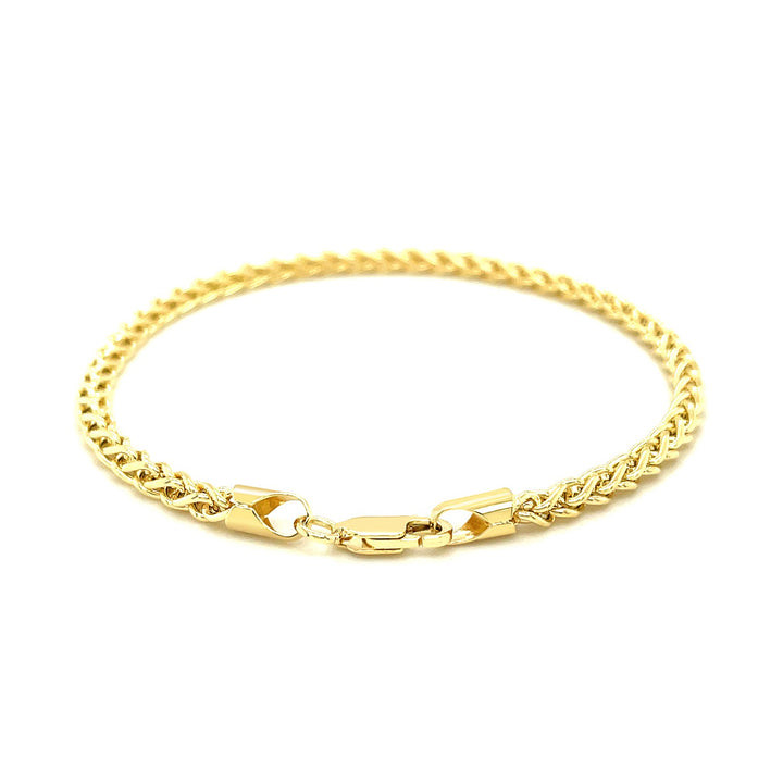 3.3mm 14k Yellow Gold Light Weight Wheat Bracelet