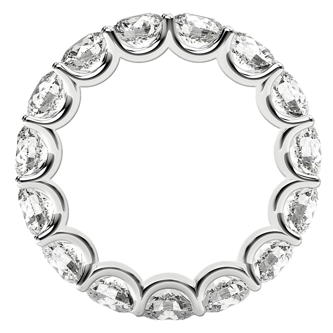 Round Cut Lab Grown Diamond Eternity Ring in 14k White Gold (5 cttw FG/VS2)