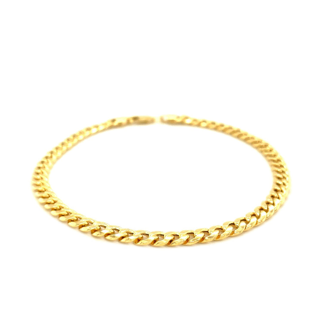 4.5mm 10k Yellow Gold Miami Cuban Semi Solid Bracelet