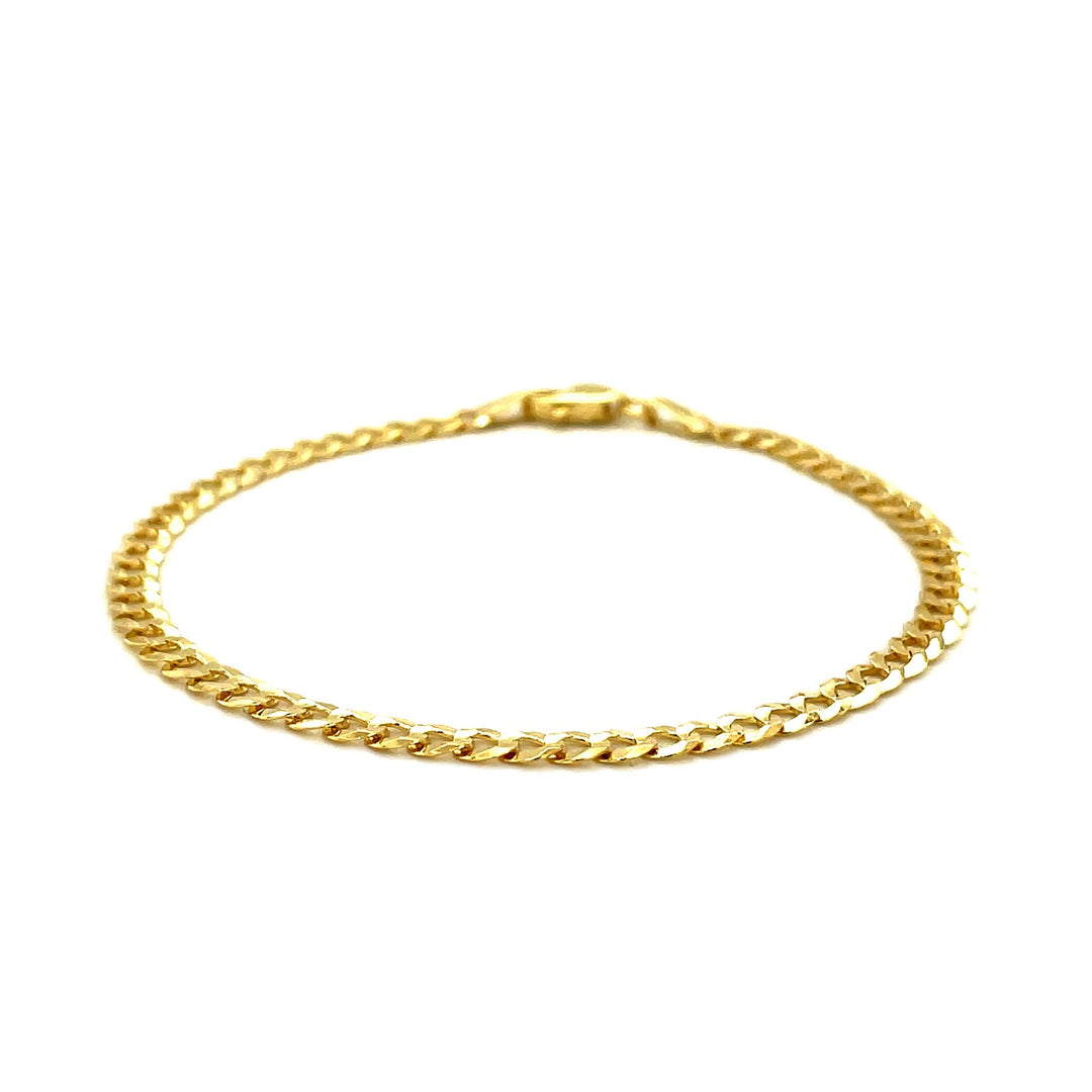 3.6mm 14k Yellow Gold Solid Curb Bracelet