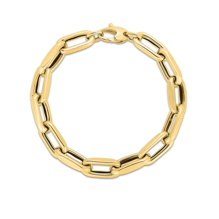 14k Yellow Gold French Cable Link Bracelet (9mm)