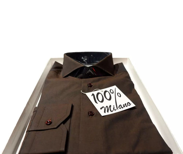 Made in Italy Elegant Black Cotton Shirt for Gents